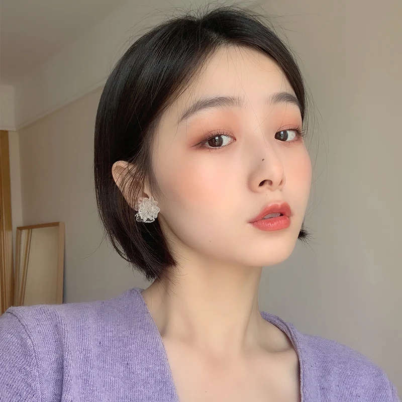 HUANZHI 2019 корейские прозрачные акриловые серьги-гвоздики с эпоксидной смолой для