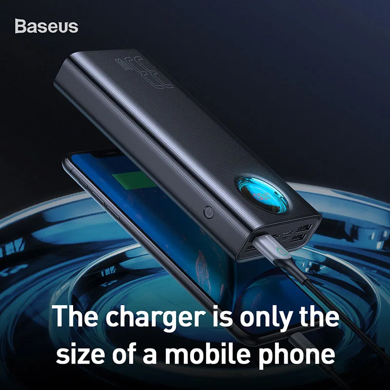 Baseus 30000 мАч Внешний аккумулятор USB C PD Быстрая зарядка 3,0 30000 мАч Внешний аккумулятор для Xiaomi Mi iPhone портативное Внешнее зарядное устройство