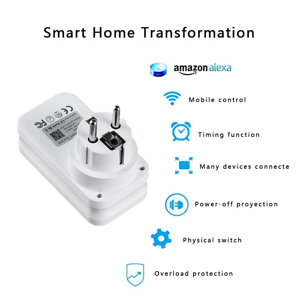 Timethinker Wi-Fi розетка для Apple Homekit Smart EU вилка работает для Alexa Google Home Сири, голосовой приложение дистанционное управление русский запас