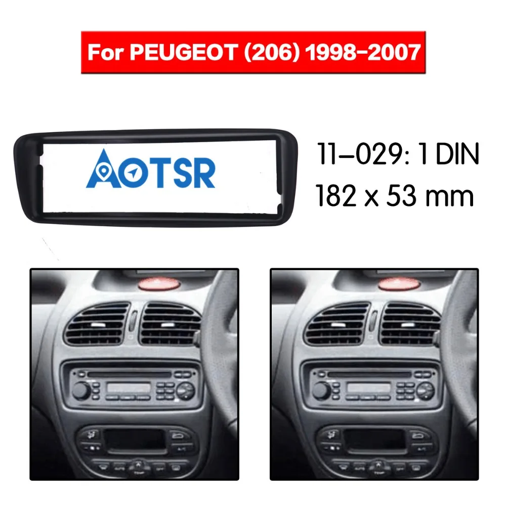 1 din радио фасции для PEUGEOT (206) 1998-2007 Лицевая панель стереосистемы комплект рамка