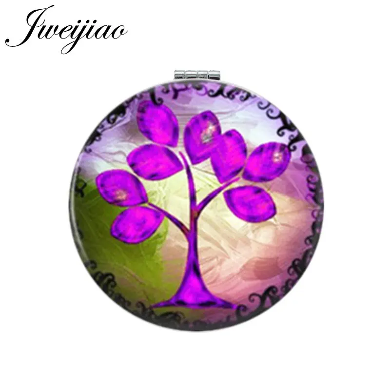D931 JWEIJIAO Gree Life Tree золотой лист круглое зеркало для макияжа Мини складное компактное карманное зеркало портативное 1X/2X увеличительное - Цвет: D931