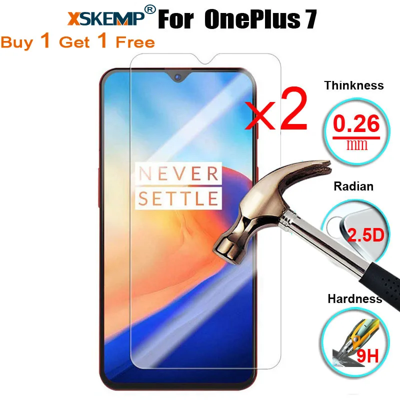 XSKEMP 2 шт/партия 100% Подлинное Премиум Закаленное стекло для OnePlus 7 Защитная пленка