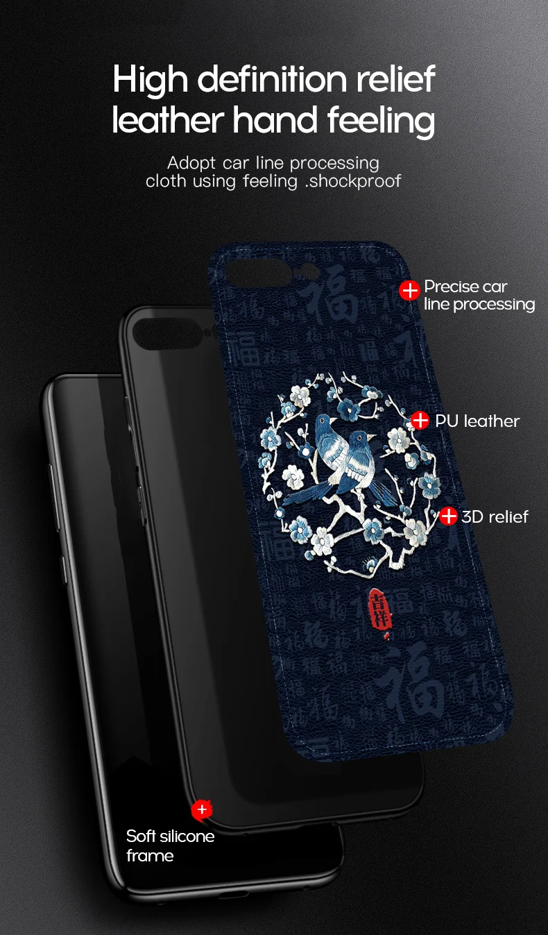 Чехол для телефона s для iPhone 8 7 6 6s Plus X Xs чехол для MAX XR кожа мягкая силиконовая традиционная благоприятная текстура чехол для телефона