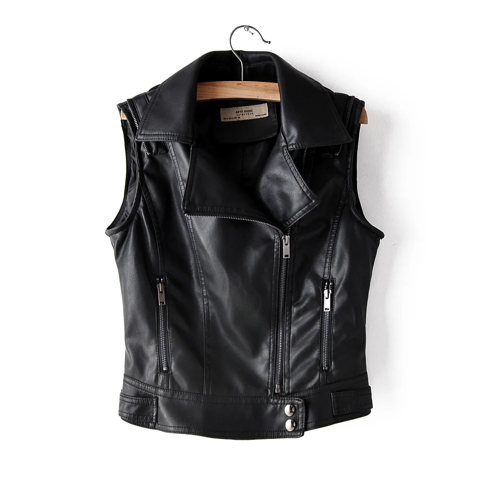 

Sleeves detachable black leather jacket women zipper black biker jacket modis PU pink coat streetwear womens clothes fall 2019