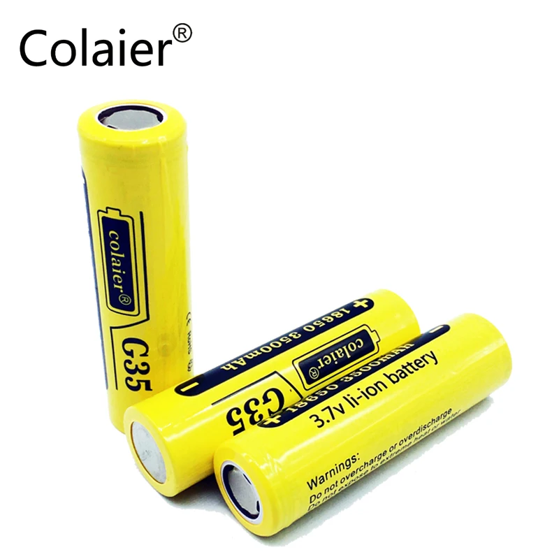 3 шт. литий ионные перезаряжаемые батарейки Colaier 18650 3400 мАч 3500 G35 7 в 20 А литиевая