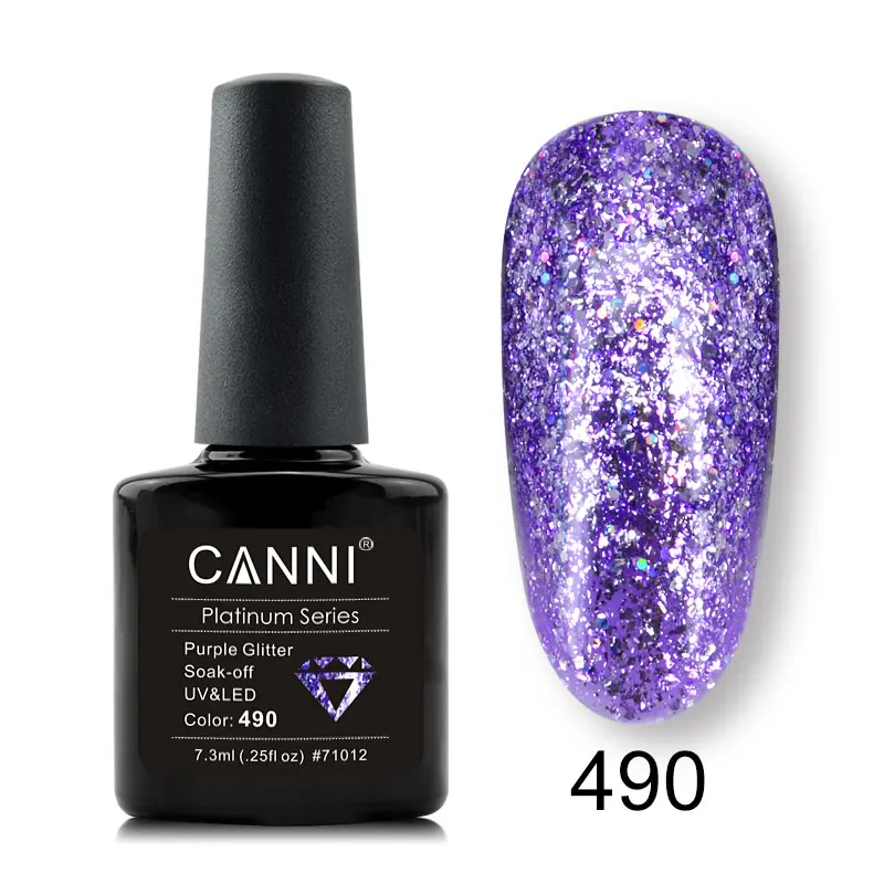 Горячая CANNI 7,3 мл замачиваемый УФ-гель для ногтей Блестящий цветной фольга блестящий гель хороший УФ-гель цветной лак для ногтей гель