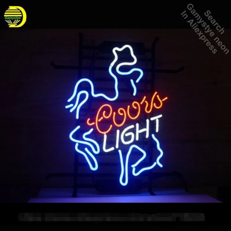 

Neon Sign for Coors Light Cowboy neon bulb Sign Beer Pub Decorative Neon Advertisement Sign Lighting for Store Lighted Signs