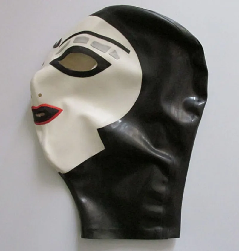 Унисекс 100% натуральная резиновая Фетиш маска латексная партия капюшон для
