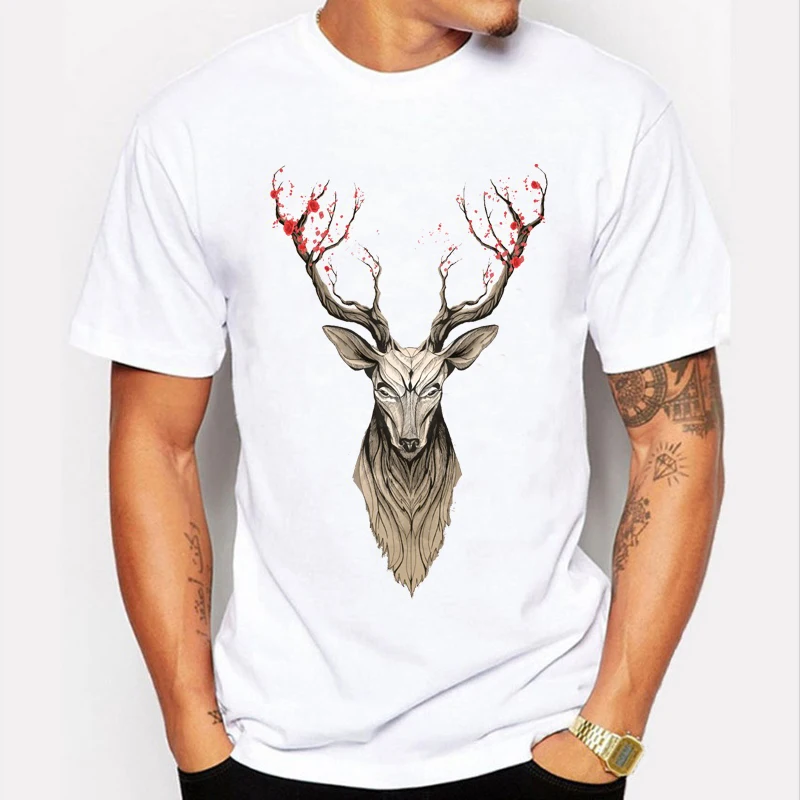 Новинка 2017 модная футболка с принтом слона Мужская забавным животным дизайном