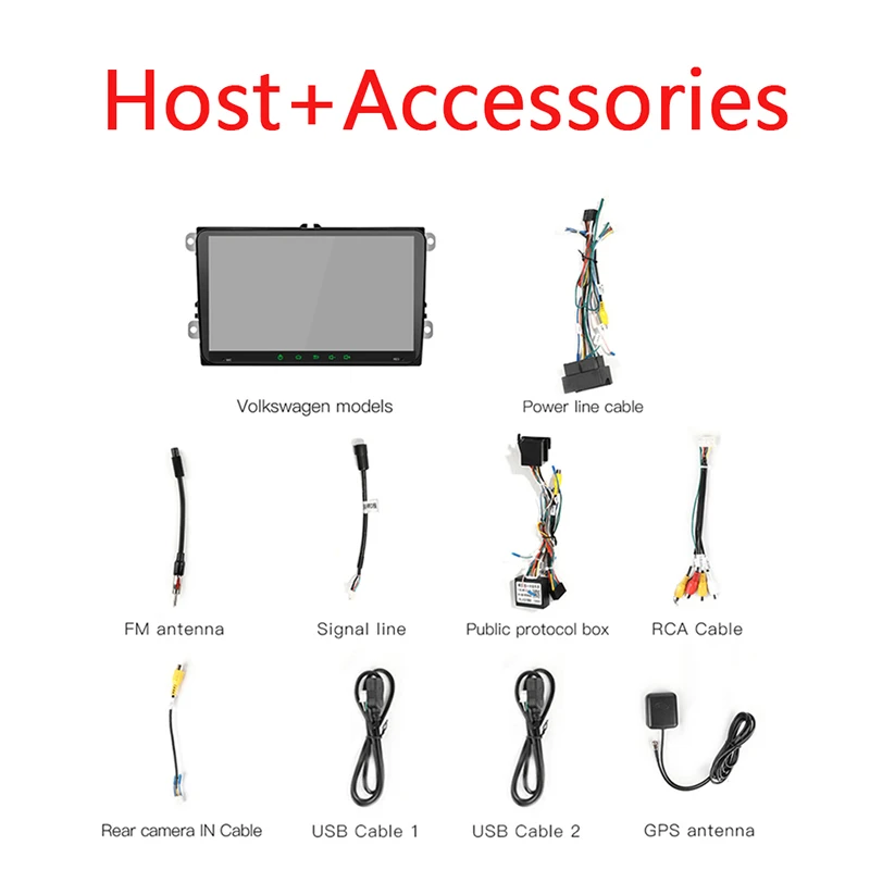 with Cable 9 дюймов Android 9,1 автомобильный Радио Gps Мультимедиа для VW/Volkswagen/Golf/Polo/Passat/b7/b6/SEAT/leon/Skoda w/Canbus 45 - Цвет: with Cable
