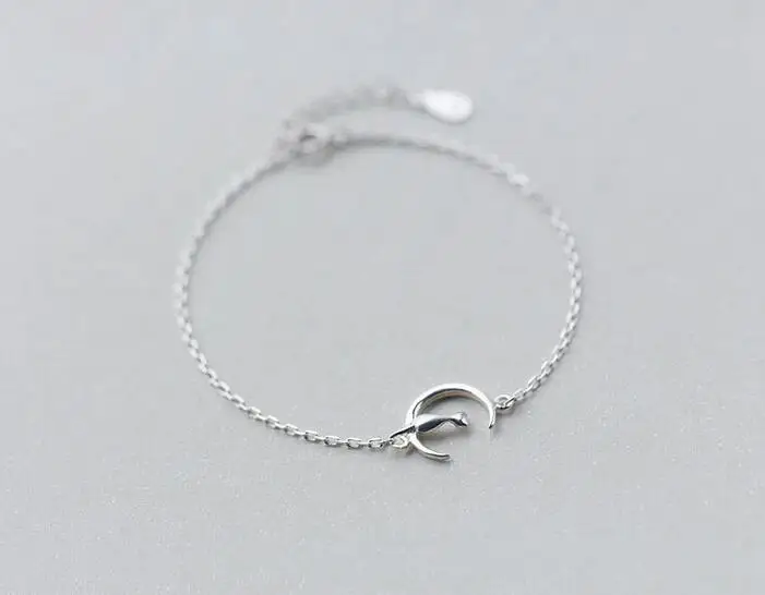 

Милые девочки реальные. Женское серебряное Полумесяце, Луна и цепочка для кота, браслет с животными, 925 пробы GTLS324