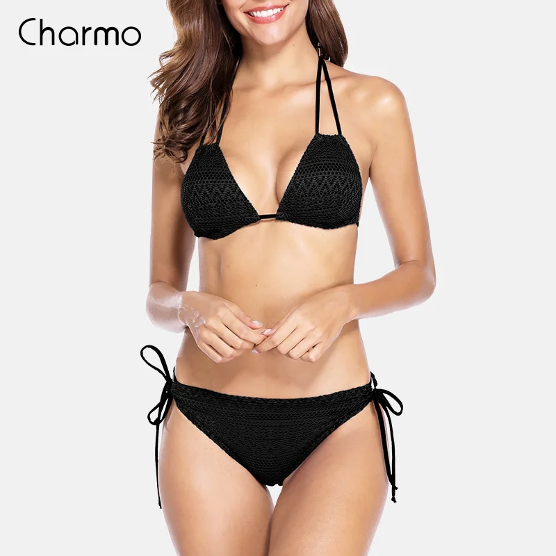 Charmo бикини 2019 новые женские комплект купальник Hallow-Out Бикини Набор Купальники для