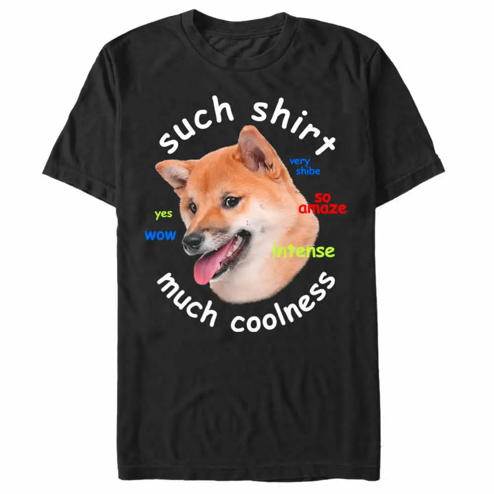 

Hot Sale Men T Shirt Fashion Lost Gods Such Shirt Much Coolness Dog Meme Mens Graphic T Shirt Summer O-Neck Tops