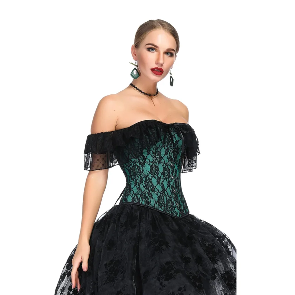 Сексуальный готический кружевной корсет Sladuo с открытыми плечами корсеты и