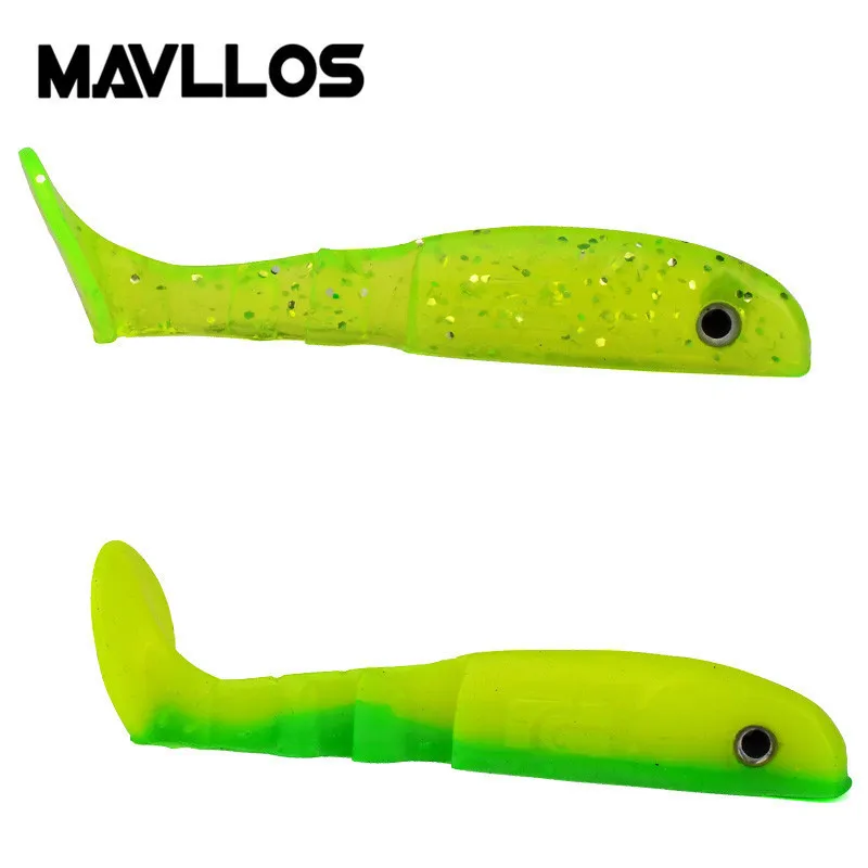 Mavllos 10 шт. 9 г 9c Мягкая приманка для рыбалки червячного хвоста басы цветов высокое