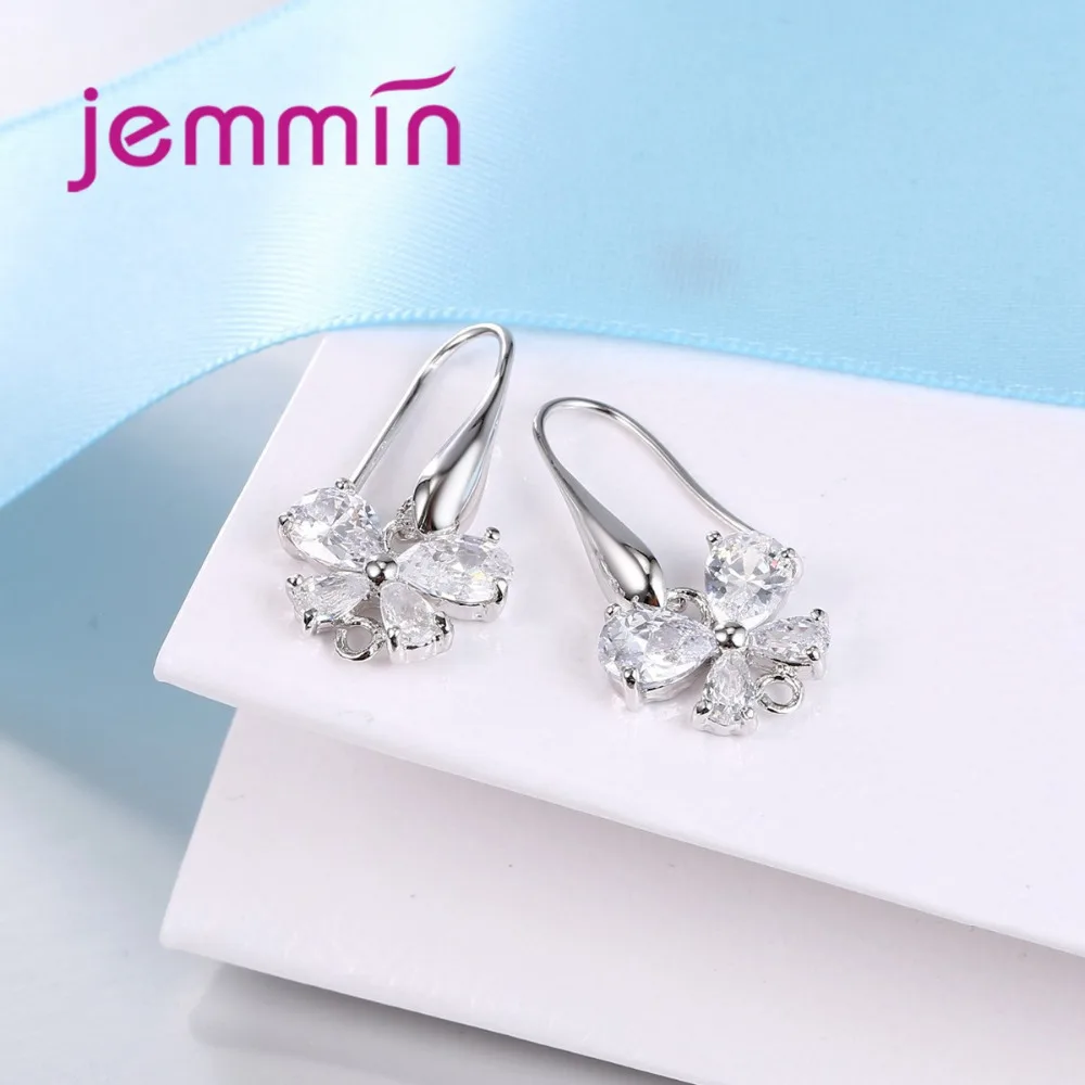 Серьги кольца из серебра 925 пробы с фианитами|hoop earrings|components earringscomponent jewelry |