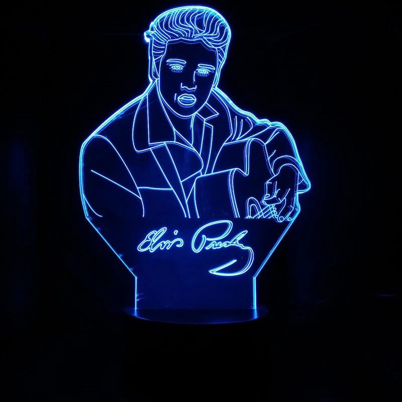 Прикроватный светодиодный светильник с 3D подсветкой и usb-сенсорным экраном, 7 цветов RGB, сменный настольный ночник, декоративный светильник для детей-певиц