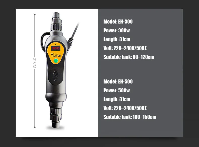 110 V ~ 240 регулируемый Погружной нагреватель Внешний Аквариум рыба