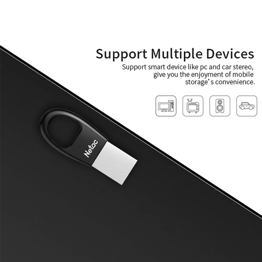 Netac Mini Size 44mm USB 2.0 Flash Disk 32GB Black 4g USB2.0 Drive Encrypted 32 64 GB Portable Pendrive 64GB With Ring | Компьютеры и
