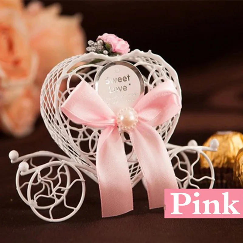 

Wholesale 200 pcs/lot iron heart shape carriage wedding favor boxes