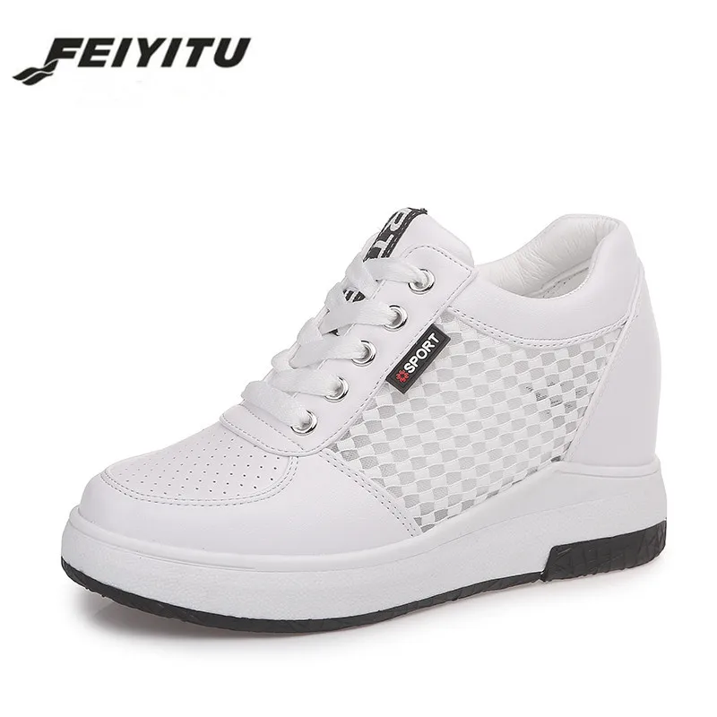 FeiYiTu/Модная женская повседневная обувь Летняя удобная из дышащей сетки на