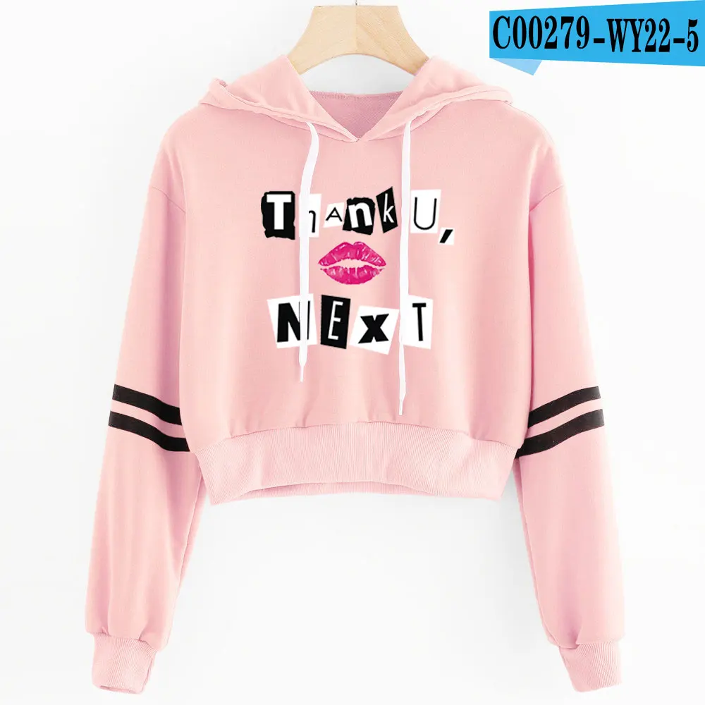 pink Ariana Grande Album Толстовки корейский укороченный Топ Толстовка Женская Harajuku розовая укороченная толстовка женская кавайная одежда хип-хоп - Цвет: pink