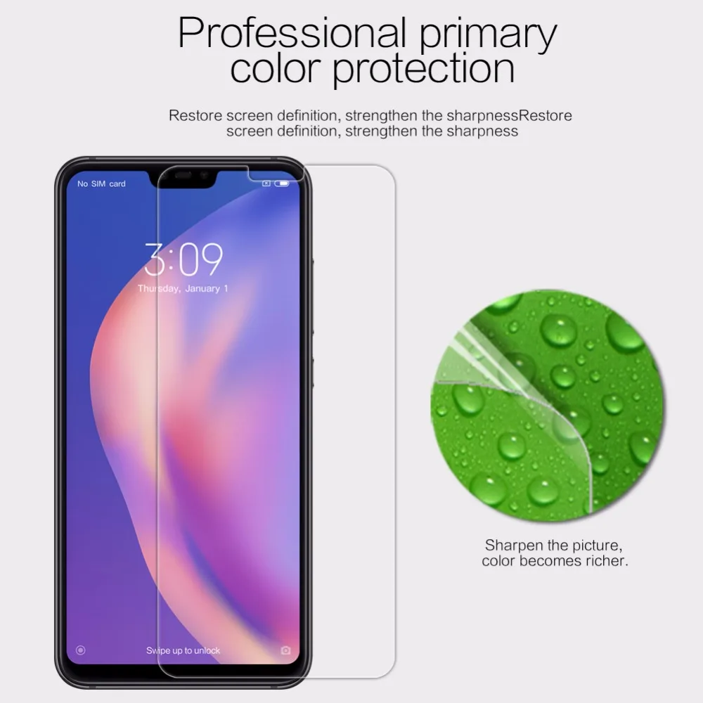 2 шт./лот для xiaomi mi 8 lite протектор экрана NILLKIN плотно прилегающие к уху супер чистый