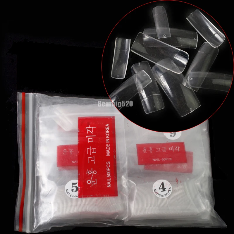 500 шт Новые прозрачные половинки Ложные инструменты для ногтей стикер УФ геля