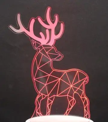 deer 3D светодиодный ночник Единорог Лошадь 7 цветов Изменение сенсорный переключатель голограмма атмосфера Новинка лампа для украшения дома визуальный подарок - Испускаемый цвет: deer