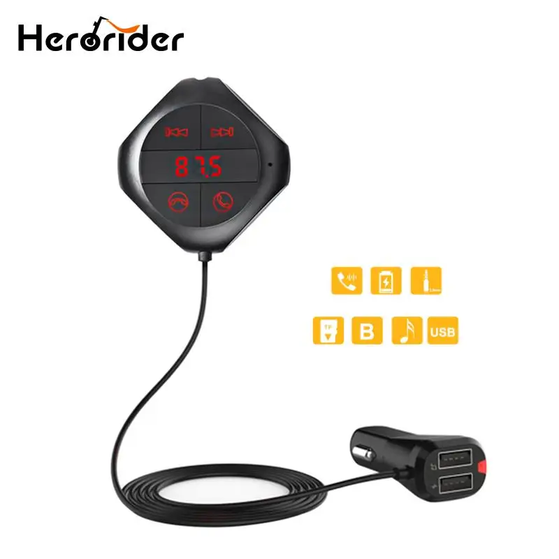 

Herorider беспроводной Bluetooth Fm-передатчик MP3-плеер автомобильный комплект громкой связи зарядное устройство Автомобильный mp3-модулятор двойное ...