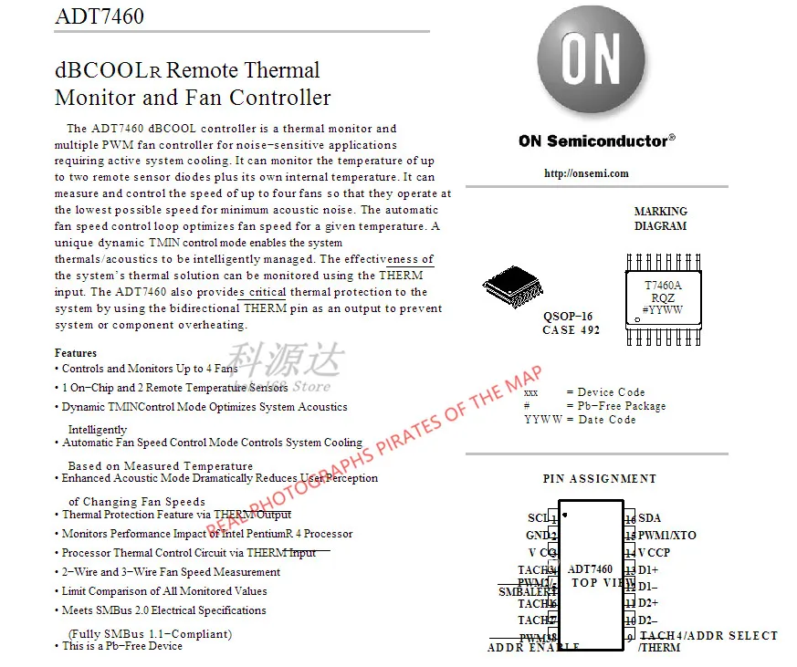 5 шт./лот ADT7460ARQZ QSOP16 T7460A ADT7460 в наличии | Электроника