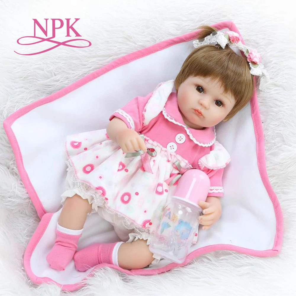 Кукла реборн NPK силиконовая 40 см|silicone newborn baby dolls|realistic reborn dollsdoll soft |