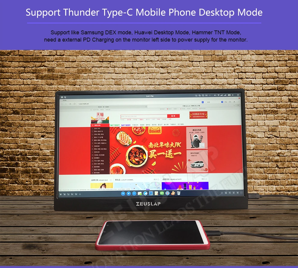 Портативный ЖК-монитор с высоким разрешением 15,6 дюйма Тип usb C HDMI для ноутбука телефон Xbox коммутатора и PS4 ЖК-дисплей игровой монитор