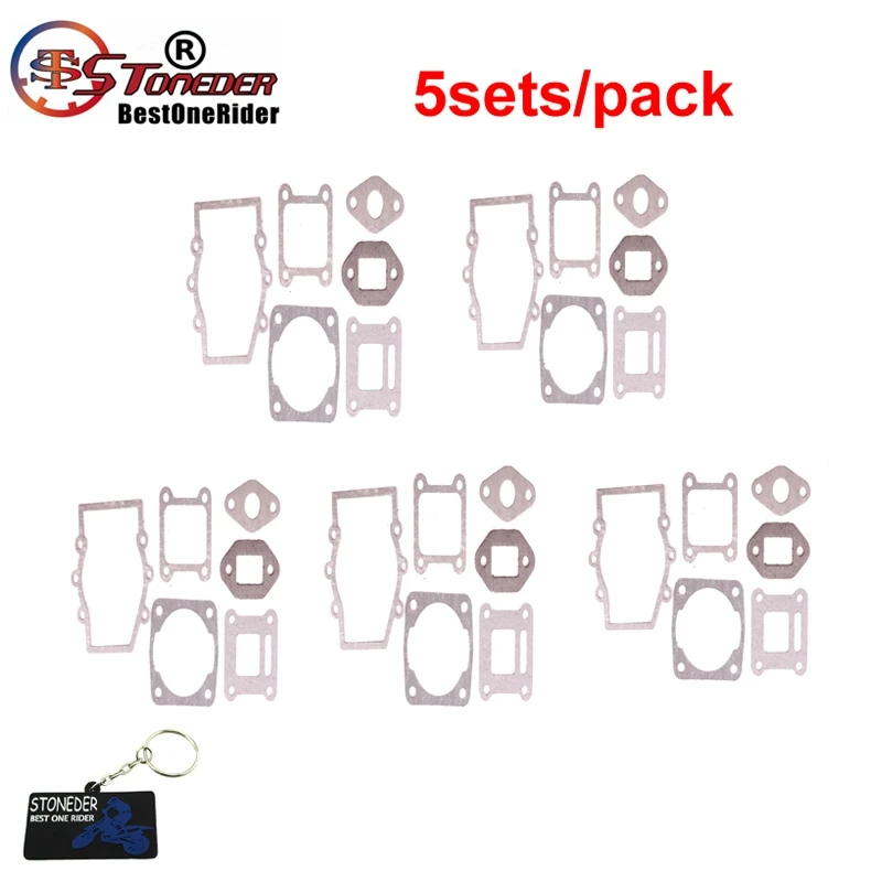 STONEDER 5 комплектов Комплект прокладок двигателя ATV для 2-х тактных 47cc 49cc Quad Baby Crosser