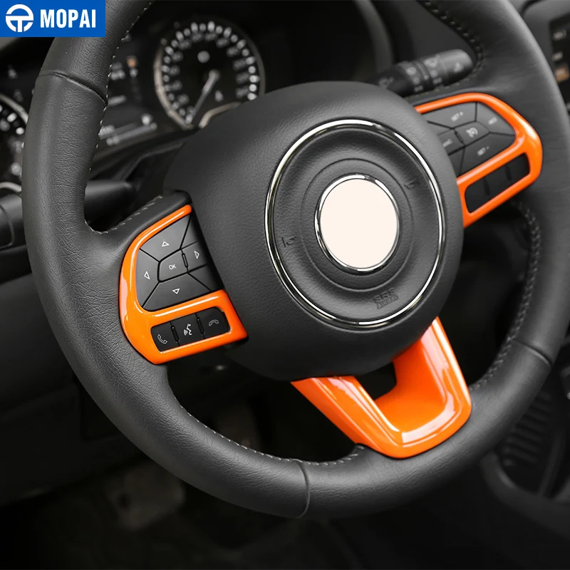 MOPAI ABS интерьерные декоративные наклейки на рулевое колесо для Jeep Renegade 2015 + Compass 2017