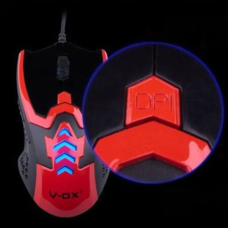 Акция V OX 2400DPI светодиодный Оптический 6D Проводная игровая мышь USB 6 кнопок