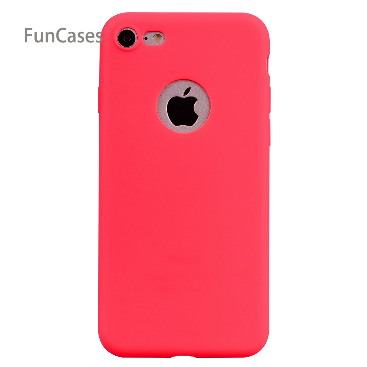 Red Простой чехол для iPhone 7, мягкий силиконовый чехол на заднюю панель, сотовый телефон с узором, чехол для iPhone 8, Skal Quente - Цвет: Red