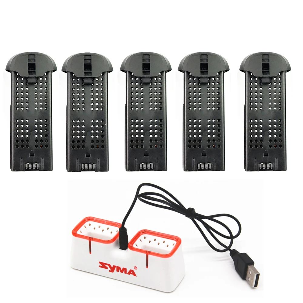 Syma X22/X22w Дрон батарея с зарядным устройством RC Квадрокоптер запасные части Аксессуары 3,7 в 400 мАч батарея - Цвет: 5Black with Charger