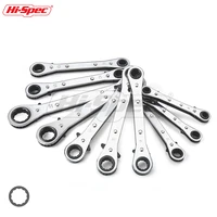 hi spec 8pc 6 22mm metric offset torque wrench tool set double end ratchet wrenches spanner ring key set multitool universal key
