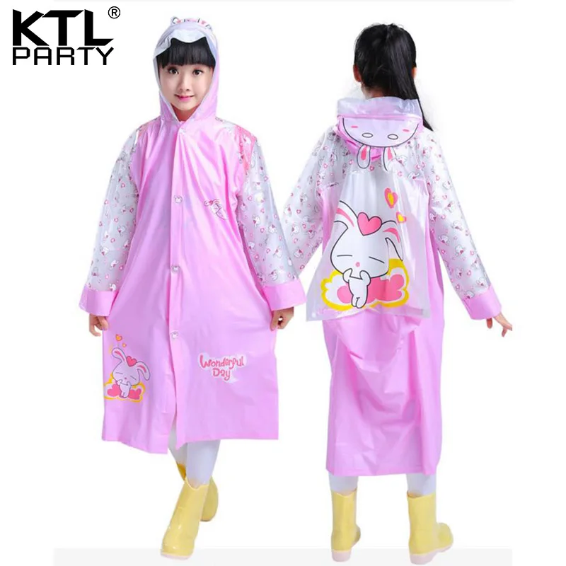 KTLPARTY/детский утепленный плащ из ПВХ со школьным отделением для девочек модная