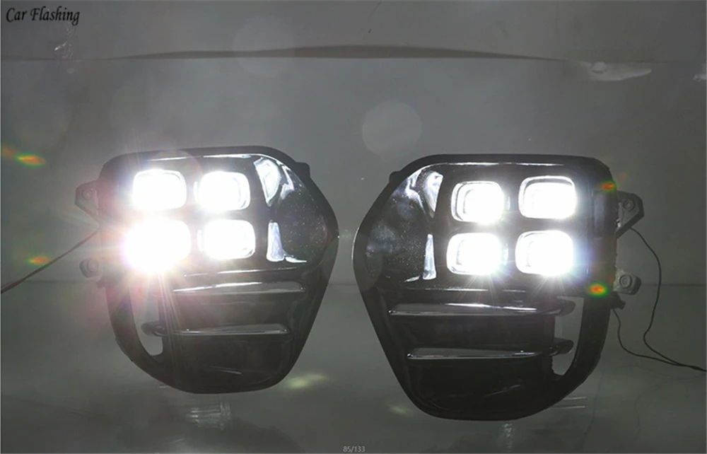 Автомобиль мигает 1 комплект автомобиля светодиодный для KIA Sportage KX5 DRL Габаритные огни дневной тумана свет лампы Крышка