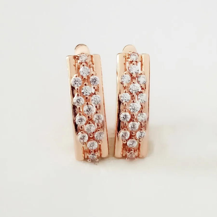 Роскошные висячие серьги с полным кубическим цирконием в форме цветка 585 золотые