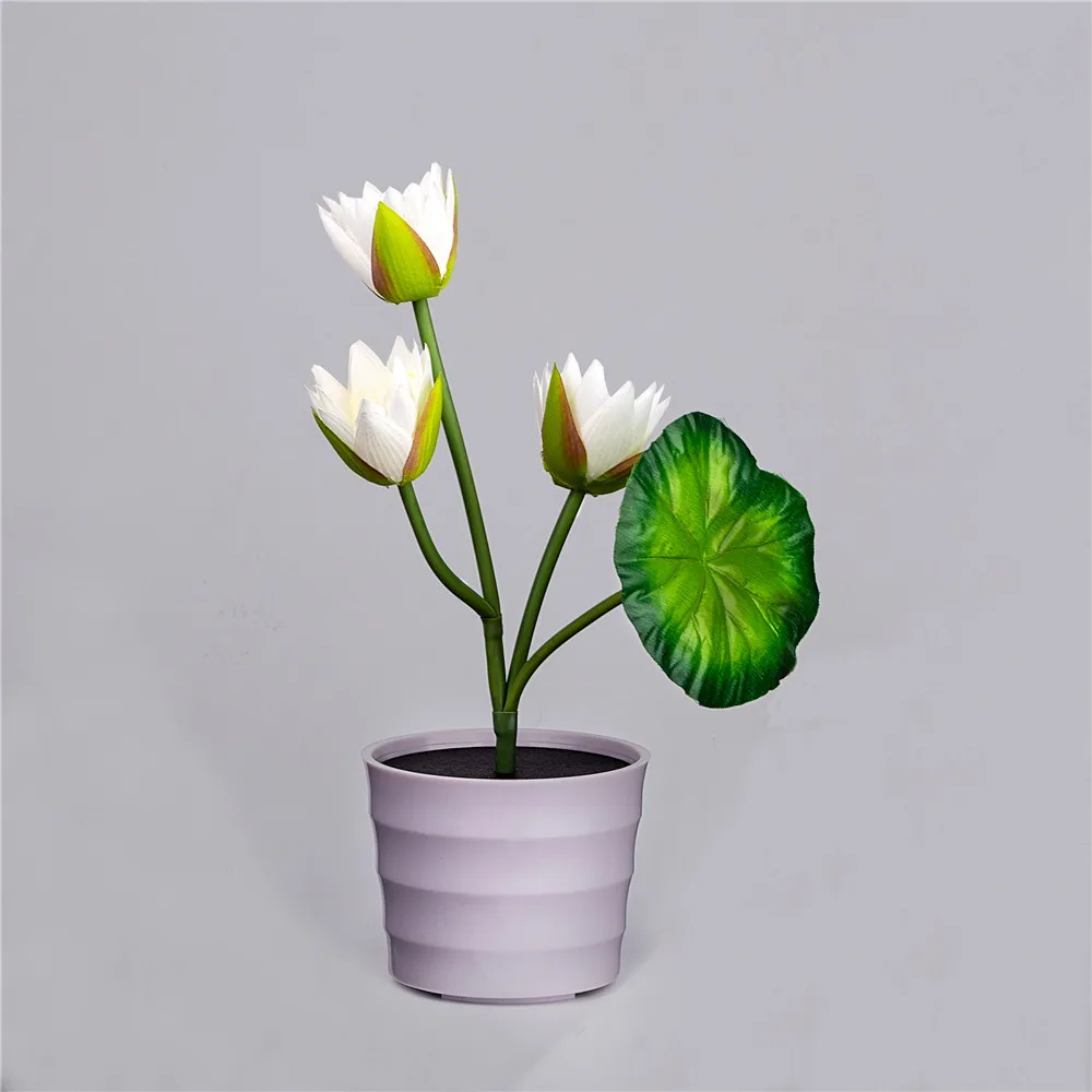 Солнечная энергия LED Свадебное предложение романтические Лотос Искусственные