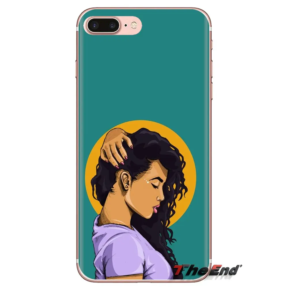 For iPod Touch Apple iPhone 4 4S 5 5S SE 5C 6 6S 7 8 X XR XS Plus MAX Soft Transparent Shell Cover NATURAL HAIR ART artist Works |