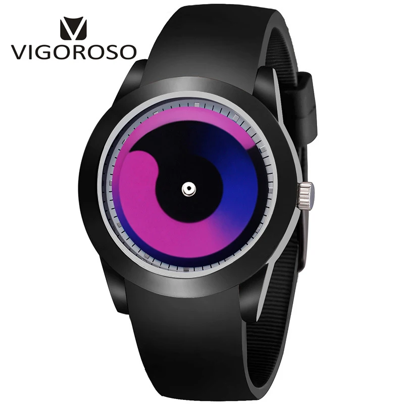 Модные брендовые наручные часы VIGOROSO крутые креативные Дизайнерские мужские и