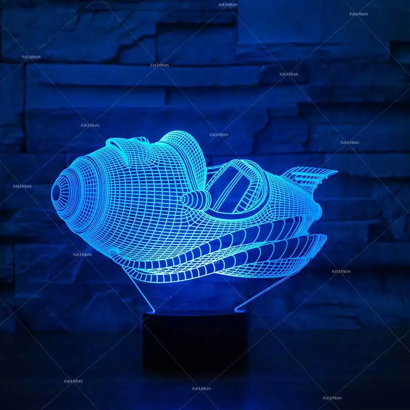 Модель летающего автомобиля светодиодный ночник 3d креативная композиция