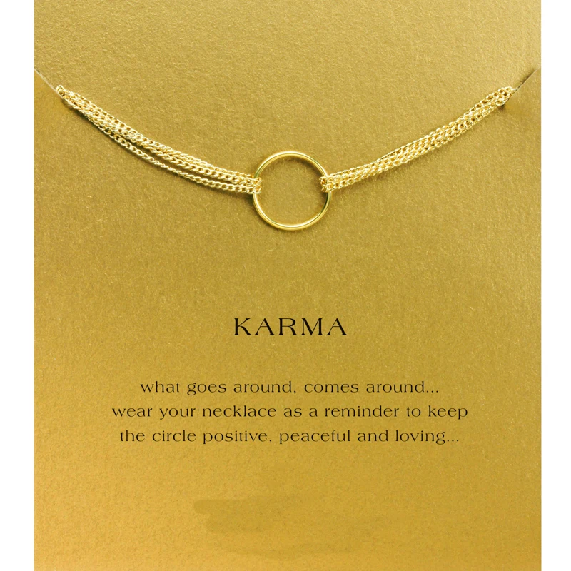 Блестящий Браслет Karma четыре нити золотой круг золотые модные украшения браслет