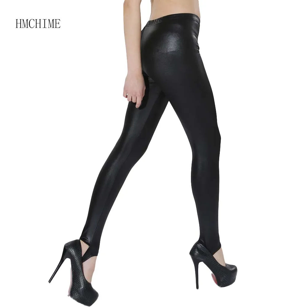 Высокие эластичные женские из искусственной кожи со штрипками Большие размеры XL