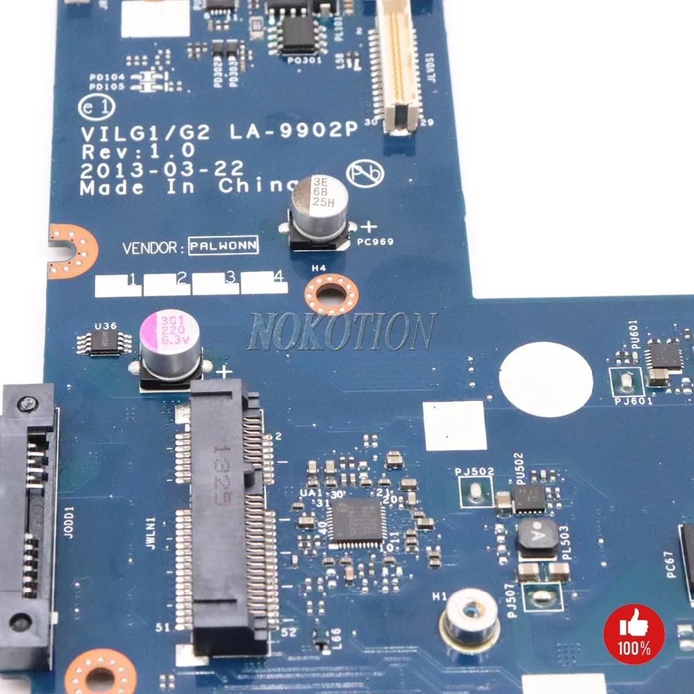 NOKOTION VILG1/G2 LA-9902P для Lenovo G400S материнская плата ноутбука 14 inch90003099 SLJ8E HM76 DDR3