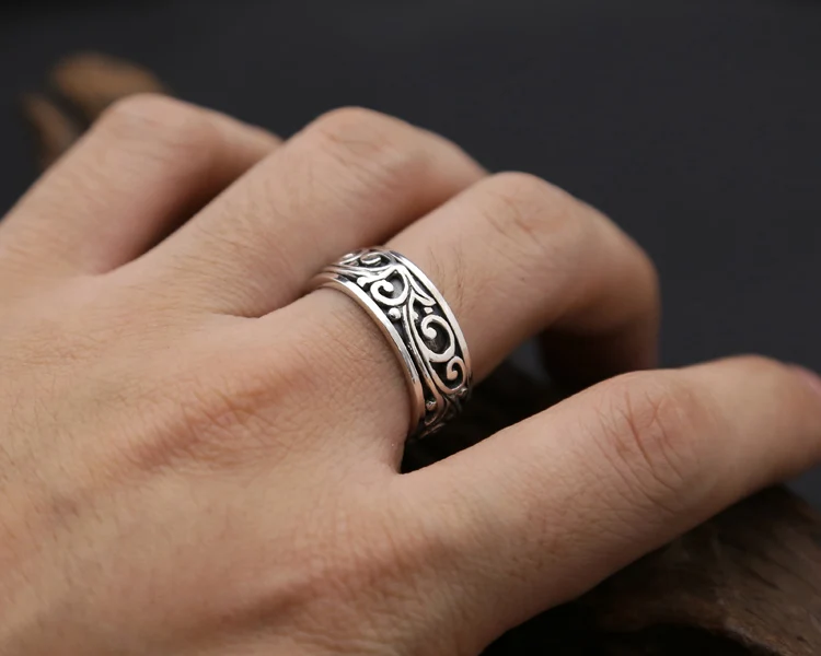 Солидные кольца из стерлингового серебра 925 пробы вращающиеся вертушки мужские